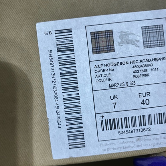 Pink Burberry Flat espadrille authentic Housecheck - Picture 7 of 8